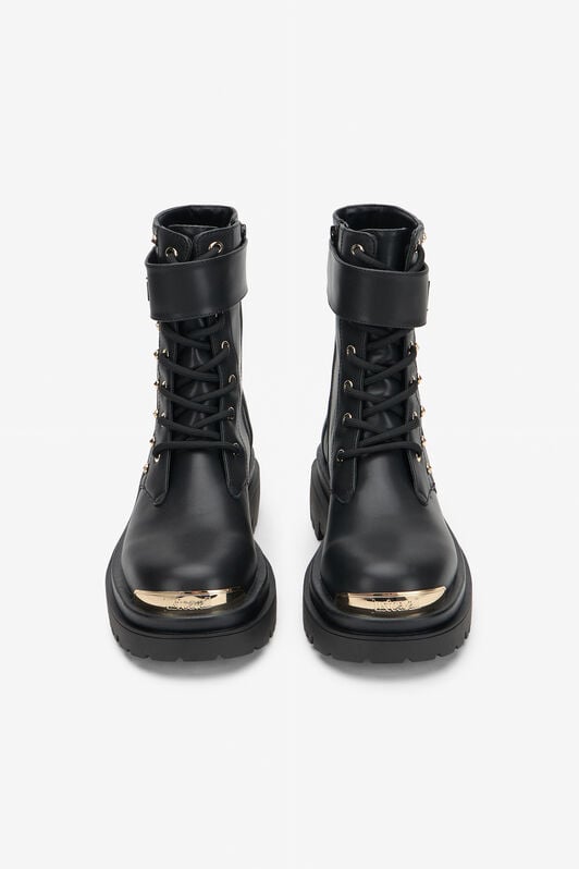 JC Black Combat Boots With Logo JC Black Combat Boots With Logo BLACK VFS130-VF658