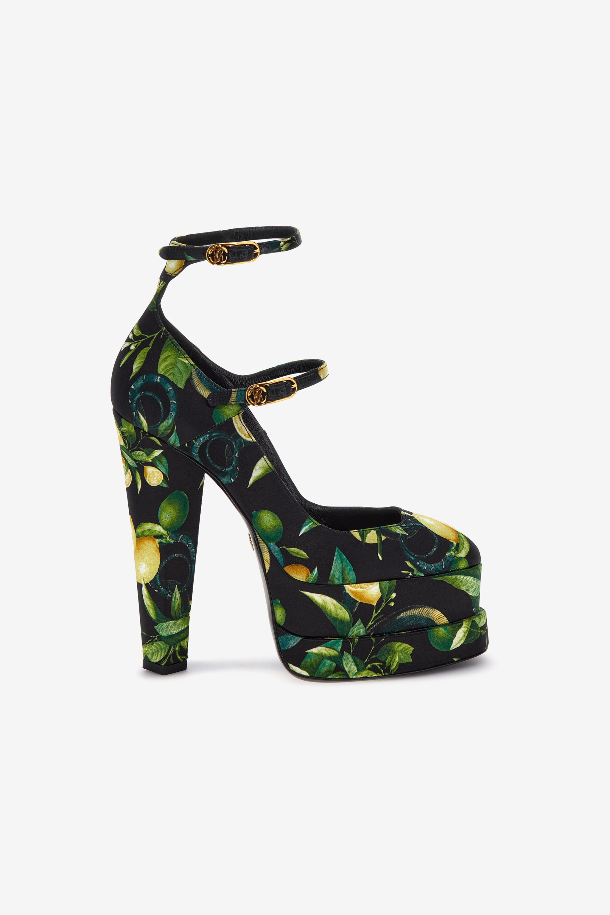 RC Lemon print platform sandals Black SKS006-SE380