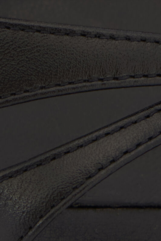 RC Black Leather Sandal With Snake Heel BLACK WKS001-PZ319