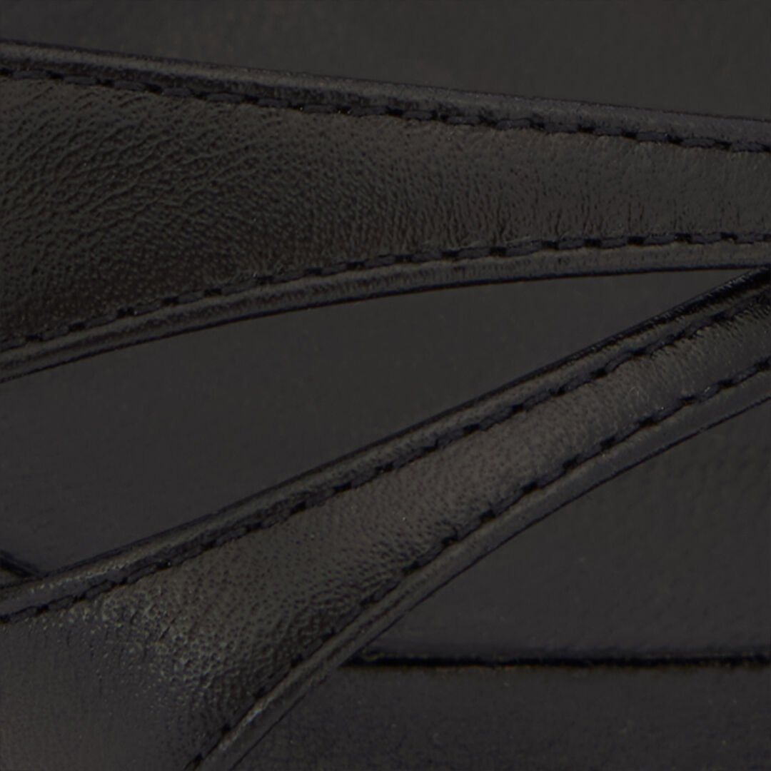 RC Black Leather Sandal With Snake Heel BLACK WKS001-PZ319