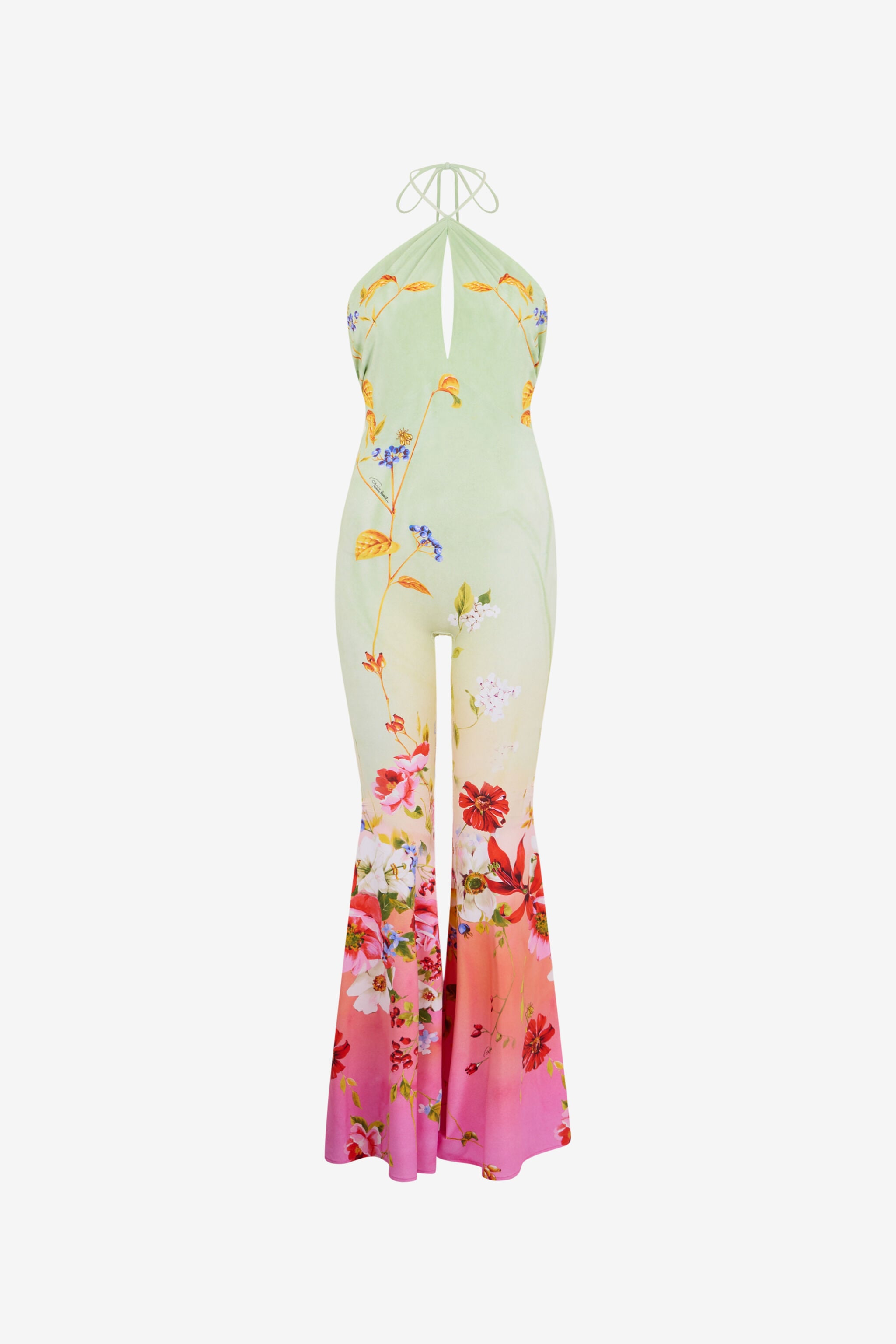 RC Miami Flowers Print Jumpsuit GREEN/FUCHSIA WQT145-LNR32