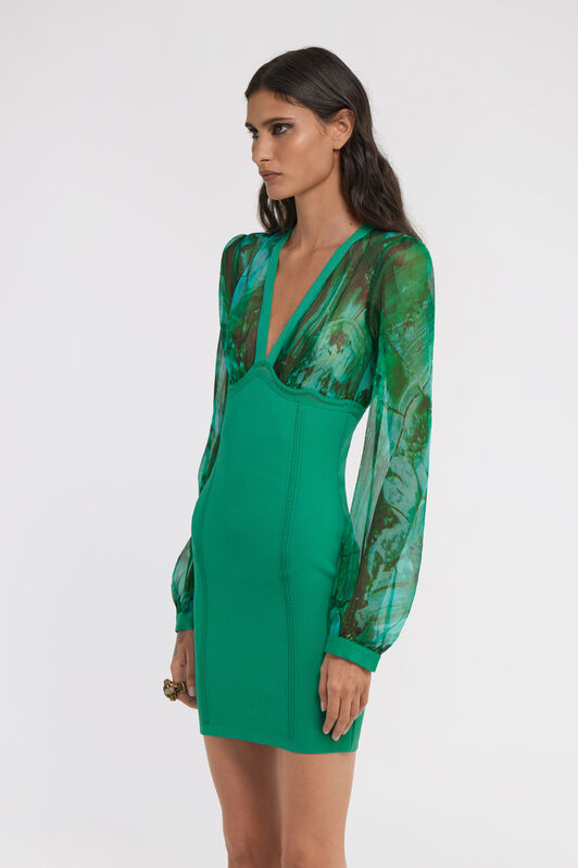 RC Malachite Print Dress Green TKM106-MI016