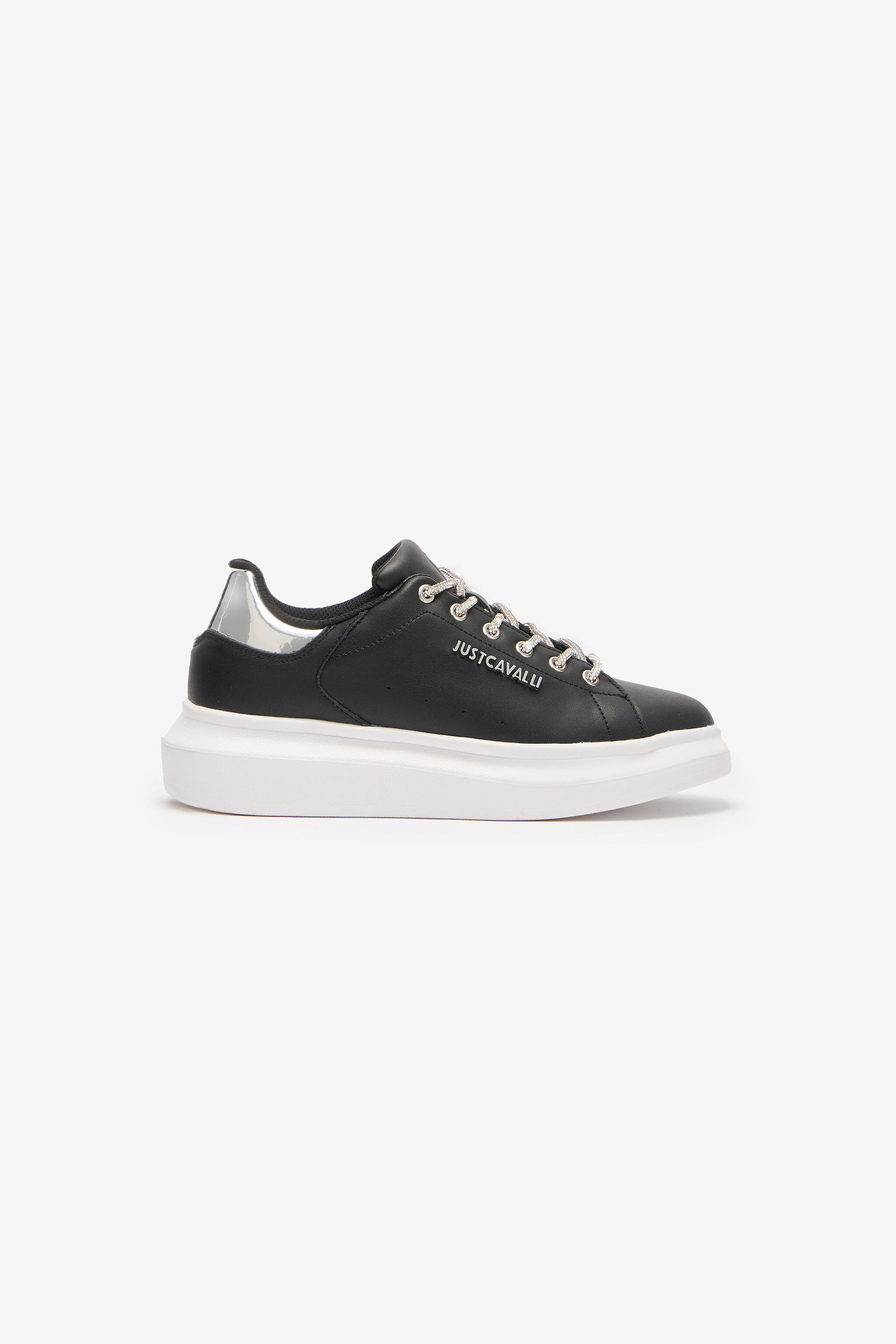 JC Lace-Up Sneakers With Rhinestones Black/White UFS030-UF352