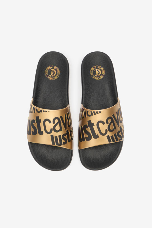 JC Mules Avec Lettrage Noir/Or UFS027-UF302