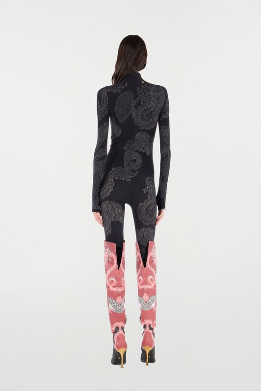RC Jumpsuit with Openwork Pattern RC Jumpsuit with Openwork Pattern Noir VKT10B-MA001