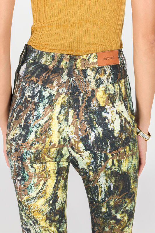 RC Skinny trousers with Marble print Dark green TWJ233-DAN35