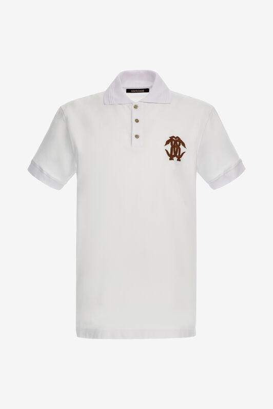 RC White Polo With Monogram RC White SRT64A-KB002