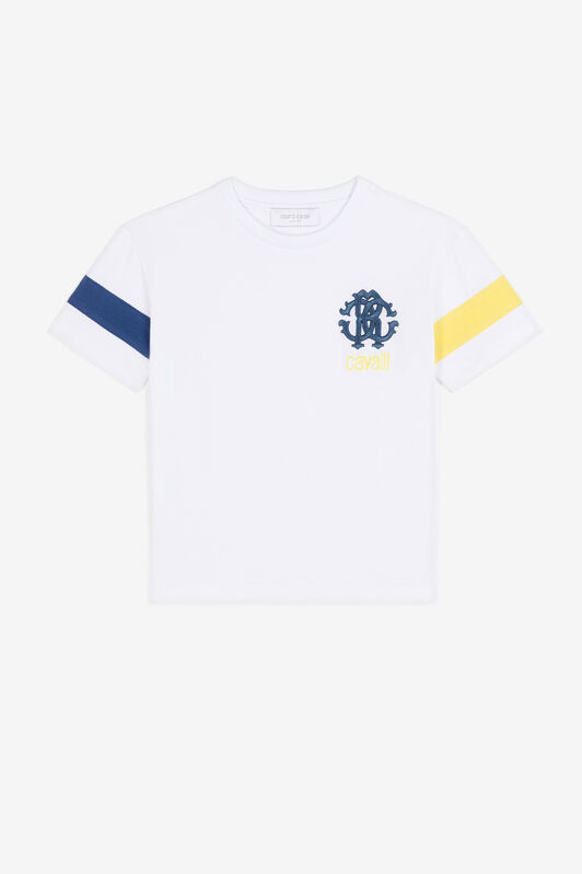 JU T-shirt à logo brodé Blanc QJT683-JV025