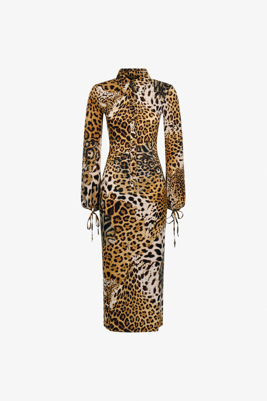 RC Robe Mi-Longue Imprimé Léopard Marron clair TKT124-FQG34