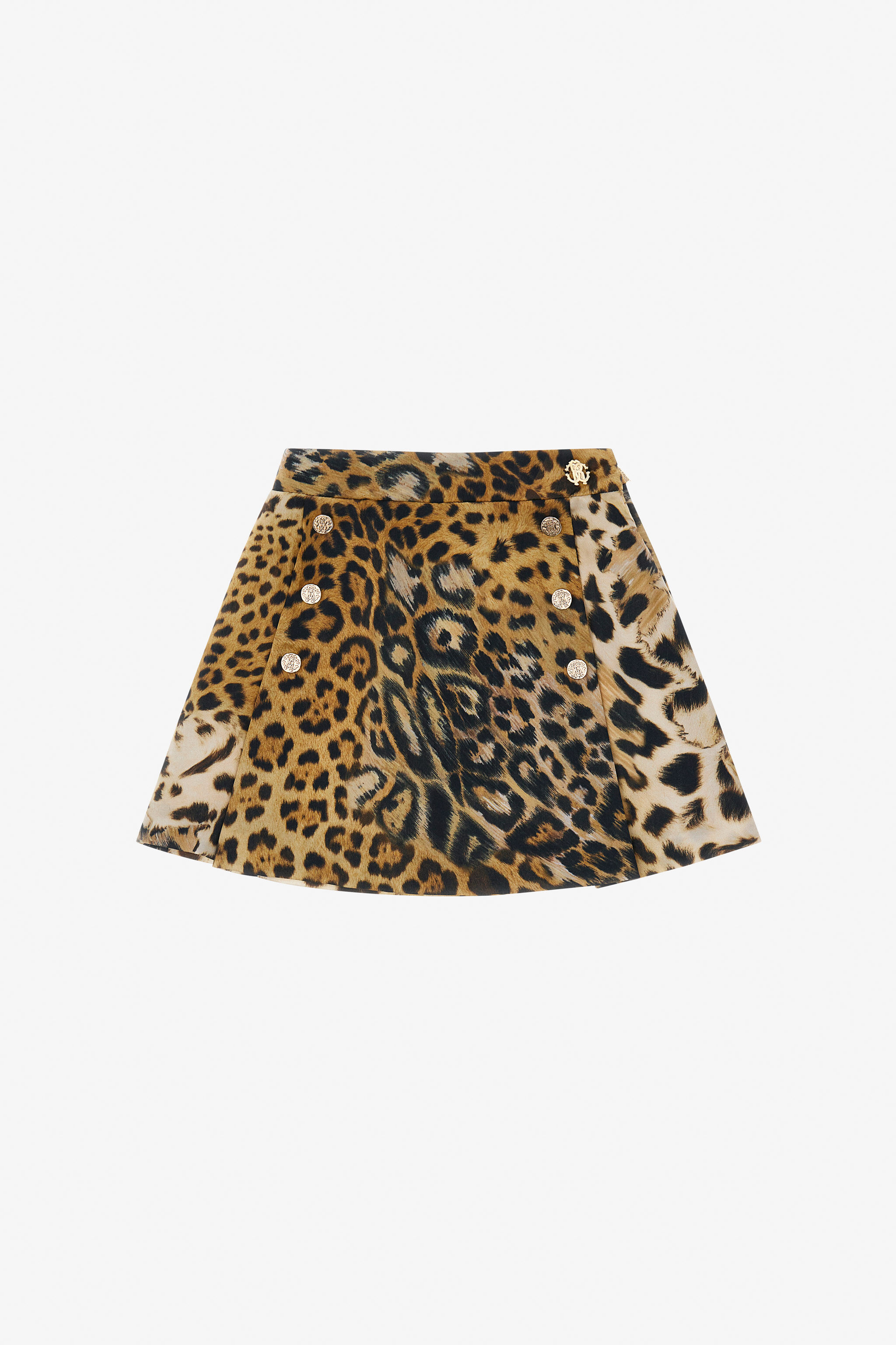JU Skirt With Jaguar Skin Print And Buttons JAGUARSKIN NATURAL TJT30D-SCM10