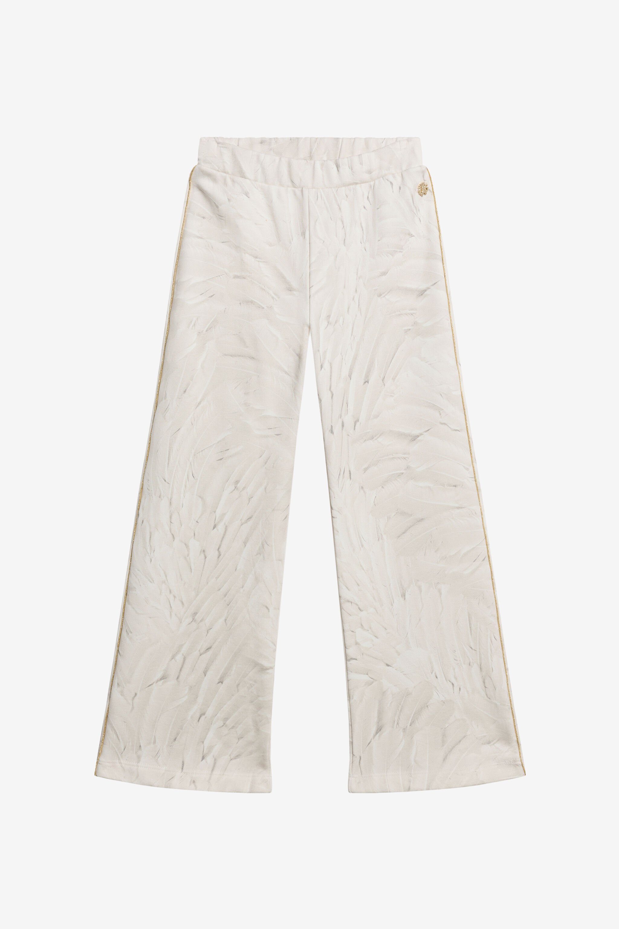 JU Allover Plumage Print Trousers IVORY TJT22R-5ON15