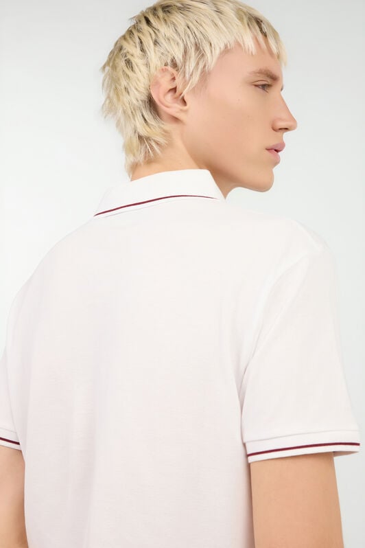 RC White Cotton Polo With Embroidered Snake RC White Cotton Polo With Embroidered Snake WHITE ROT60F-KB003