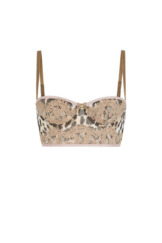 RC Lace-Trimmed Cheetah-Print Bralette Light brown EQLIC3-IIANE
