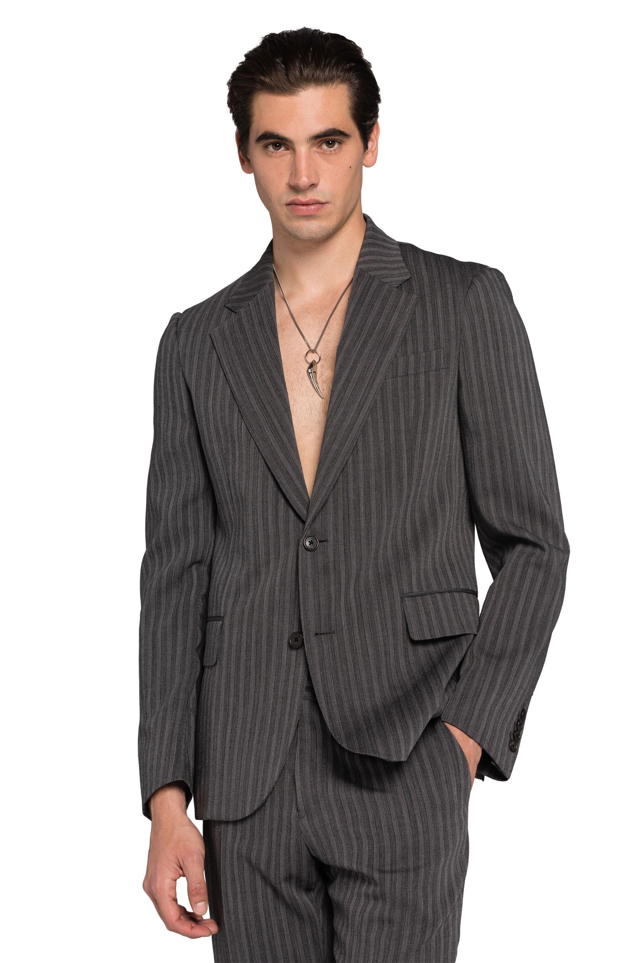 RC Striped Two-Piece Suit Dark gray KNT921-RG039
