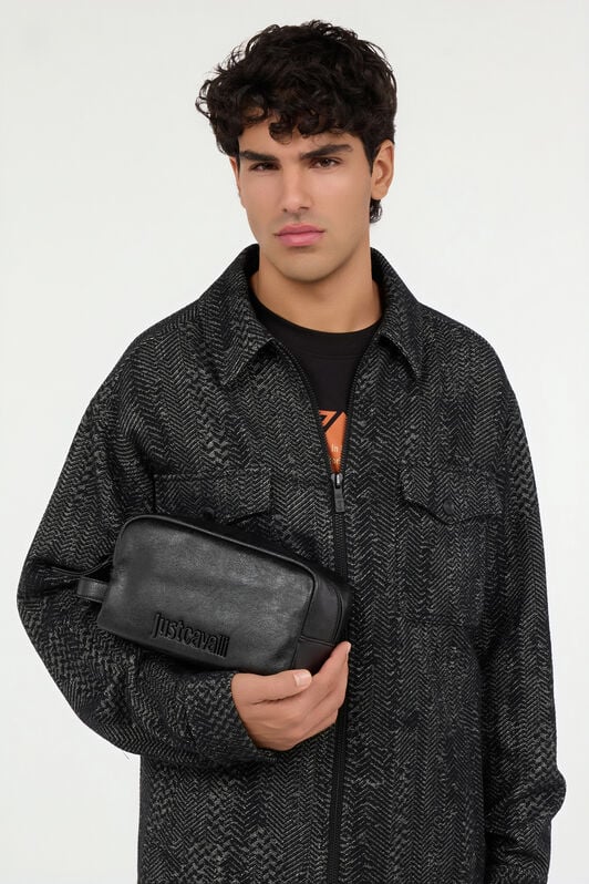 JC Nécessaire mit gehämmerter Optik und Logo BLACK VFB004-VF536