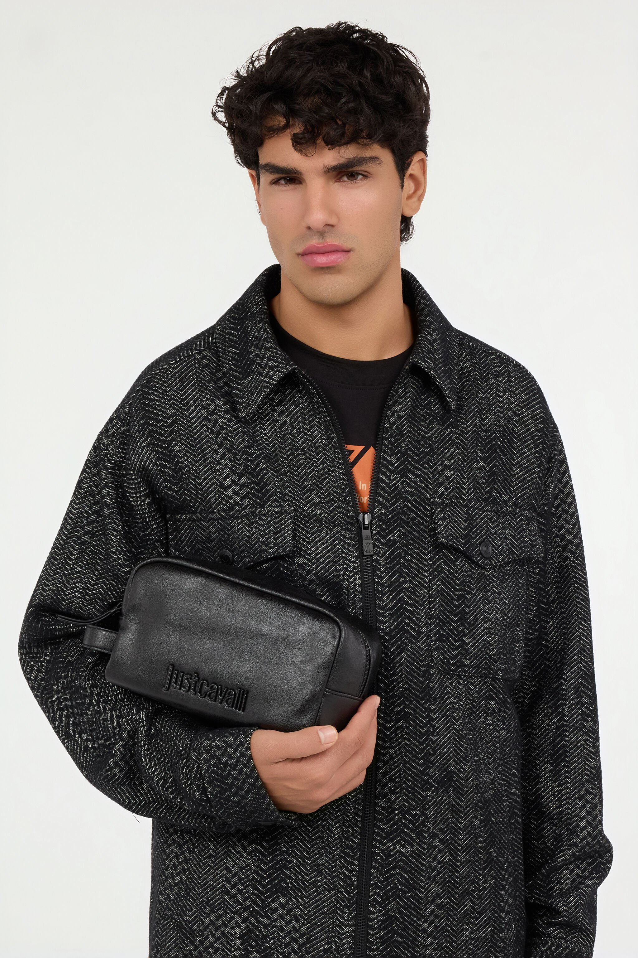 JC Nécessaire mit gehämmerter Optik und Logo BLACK VFB004-VF536