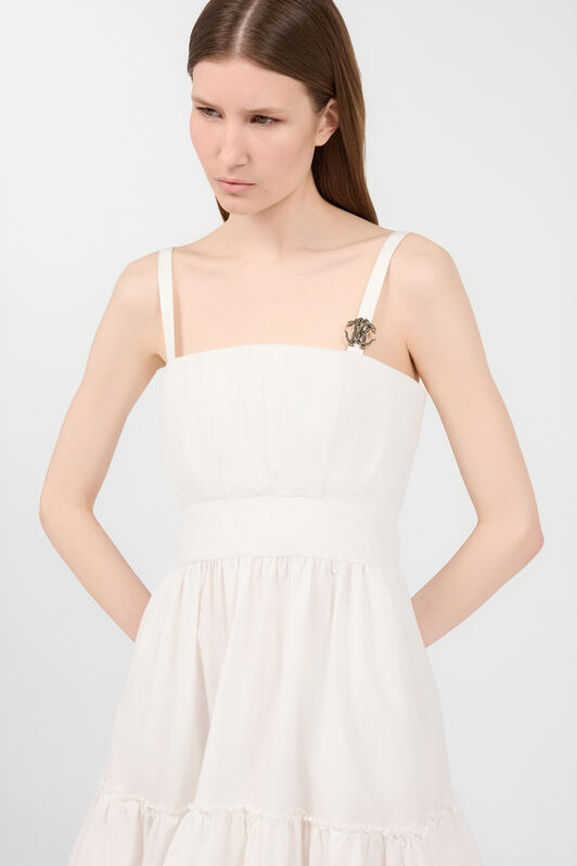 RC Dress With Metallic Mirror Snake Monogram White VKT106-CH033