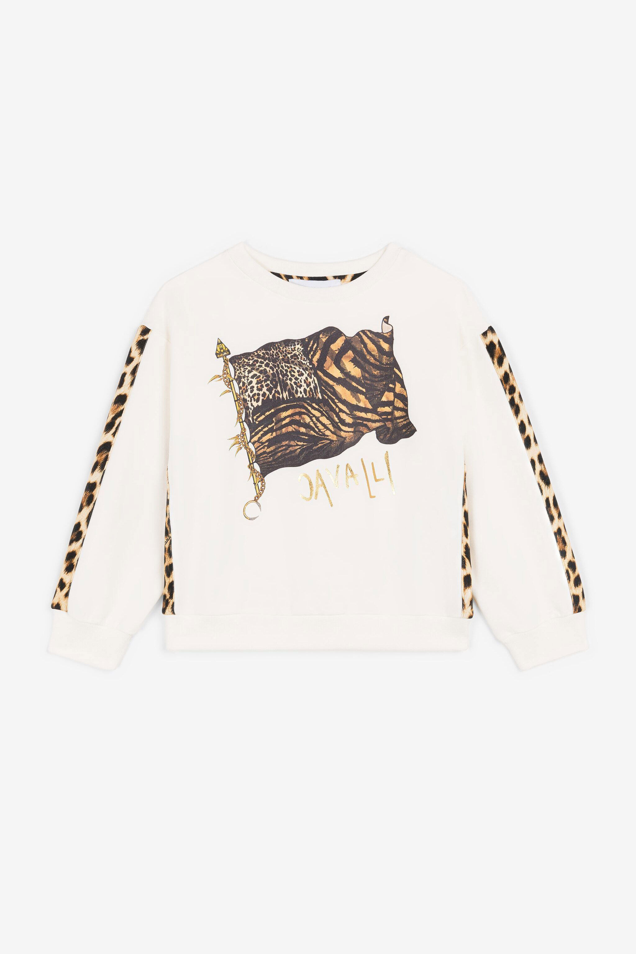 JU Animalier Patchwork-Print Logo Sweatshirt White OJT958-ISA2J