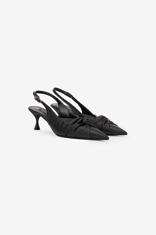 RC Leather Slingbacks Black UKS012-PN003