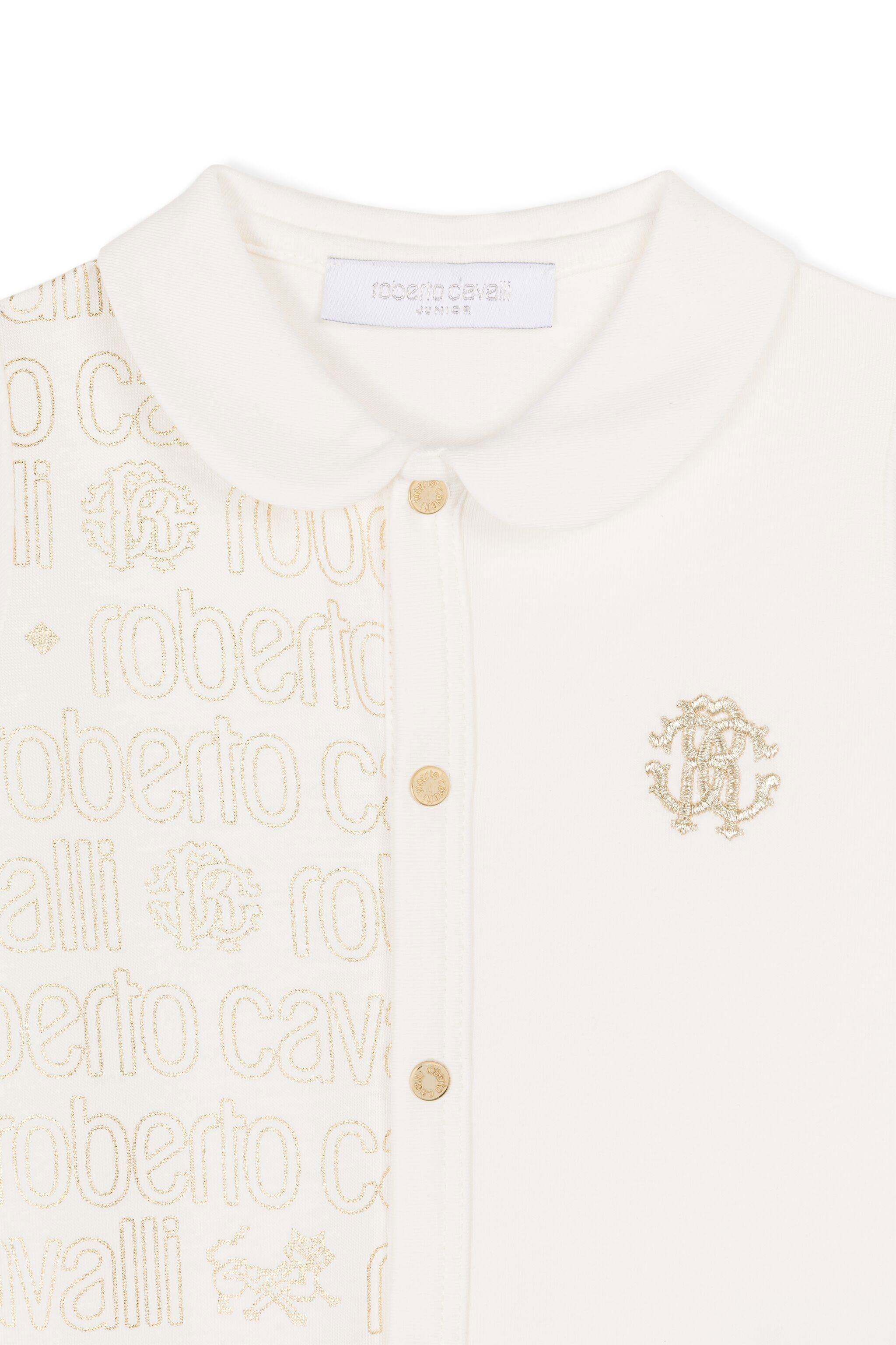 JU Logo-Print Babygrow MILKY WHITE/GOLD KJT850-JMU14