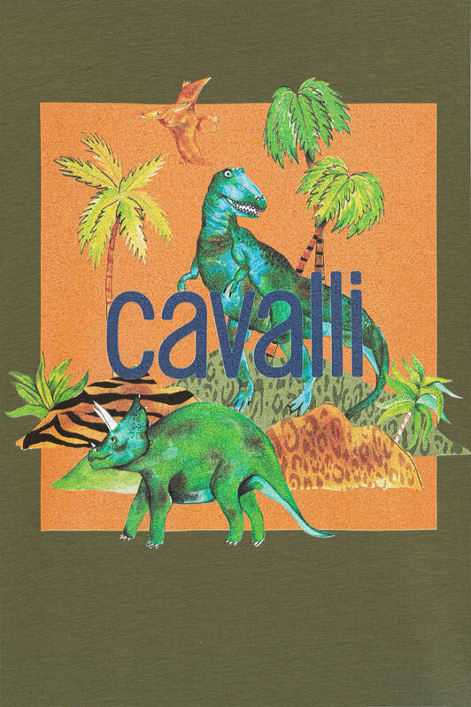 JU Dinosaur-Print T-Shirt Green QJT638-JV025