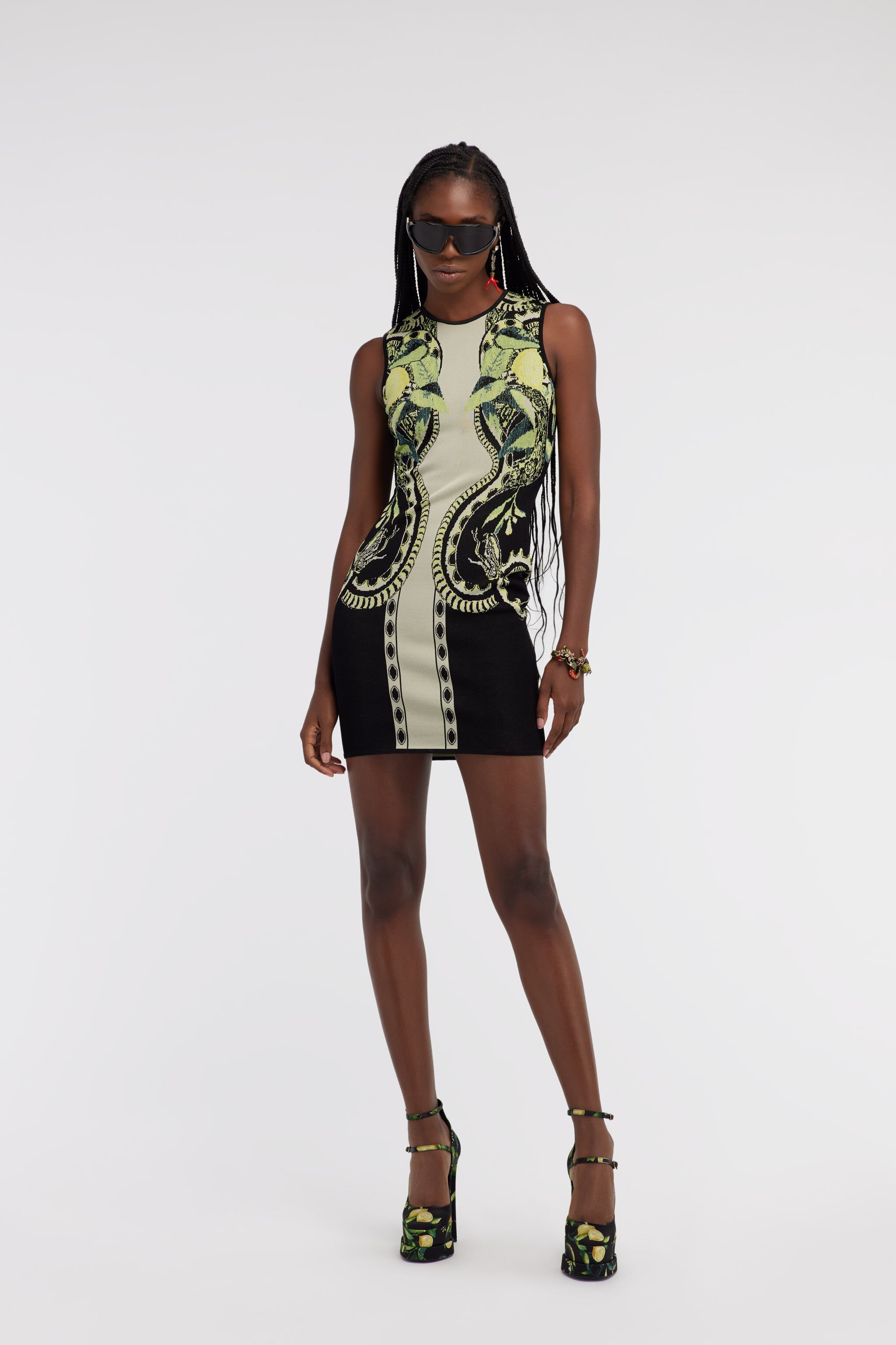 RC Lemon print knit dress Black SKM112-MI150