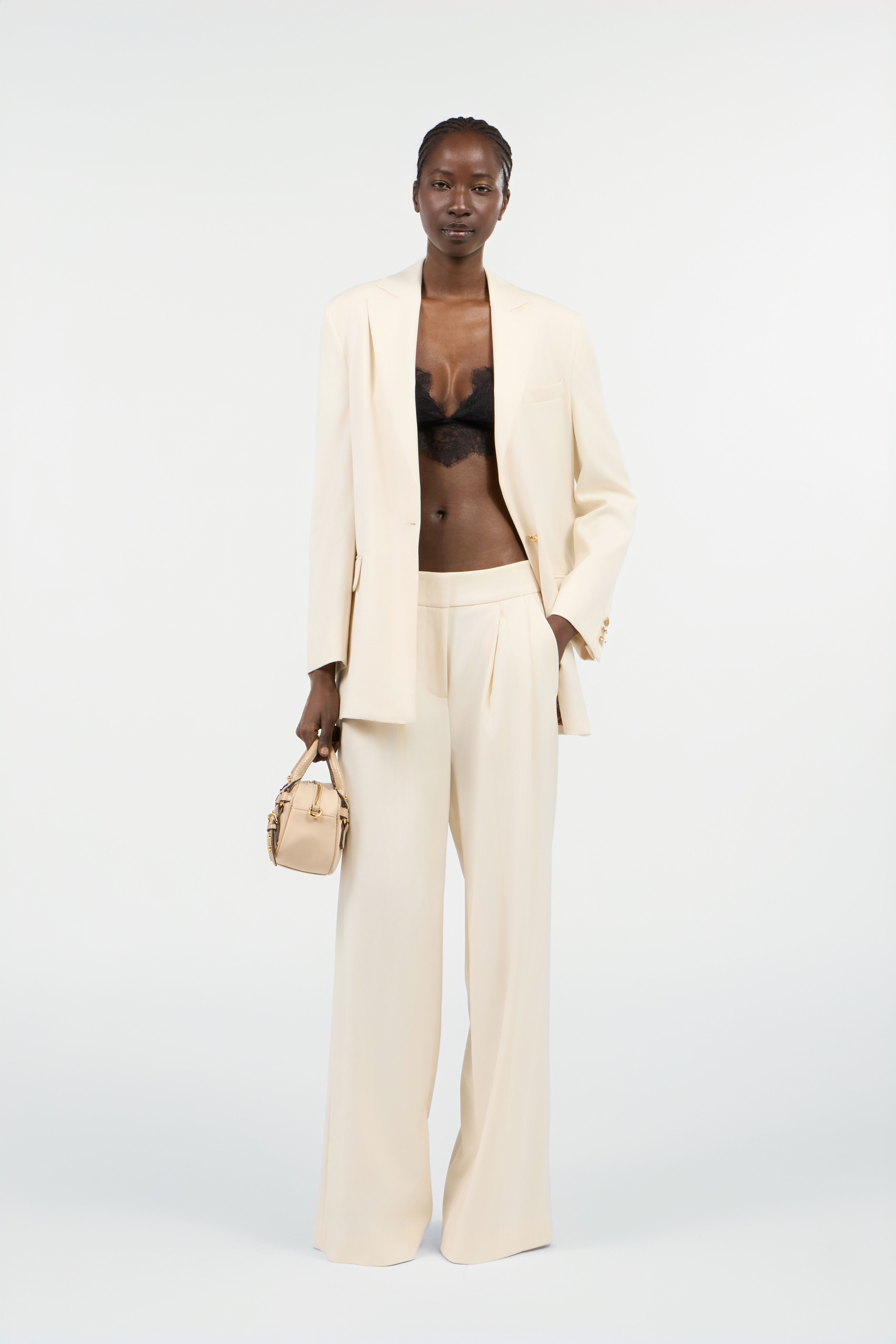 JC Weite Hose In Creme Mit Cut-Out OFF WHITE UFT091-UF130
