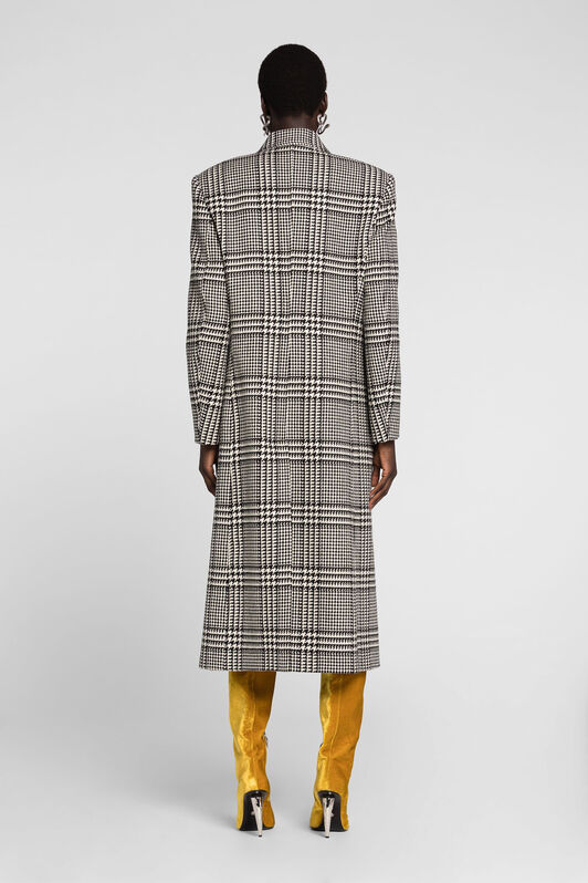 RC Houndstooth Double-Breasted Coat Black/White PKT503-GA007