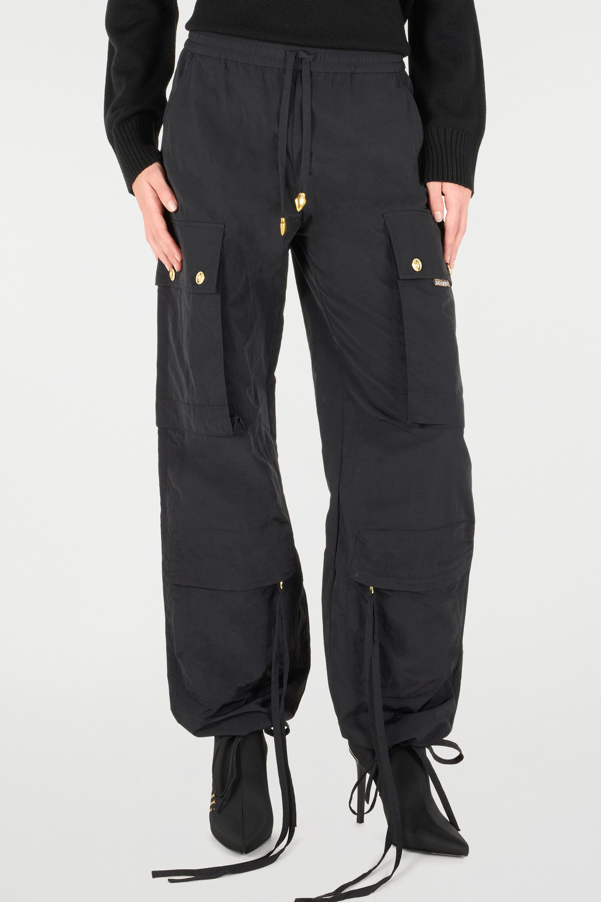 JC Multipocket Pants With Drawstring Black TFT089-TF119