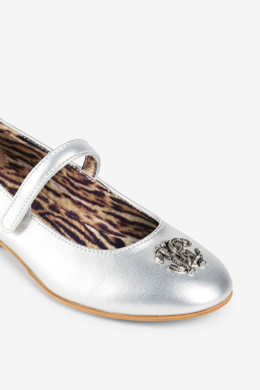JU Ballerine con placca logo ARGENTO PJS047-PM243