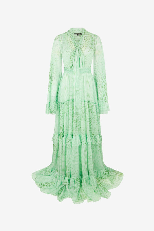 RC Jaguar Mint Print Silk Dress PISTACHIO GREEN XQT133-HNT23