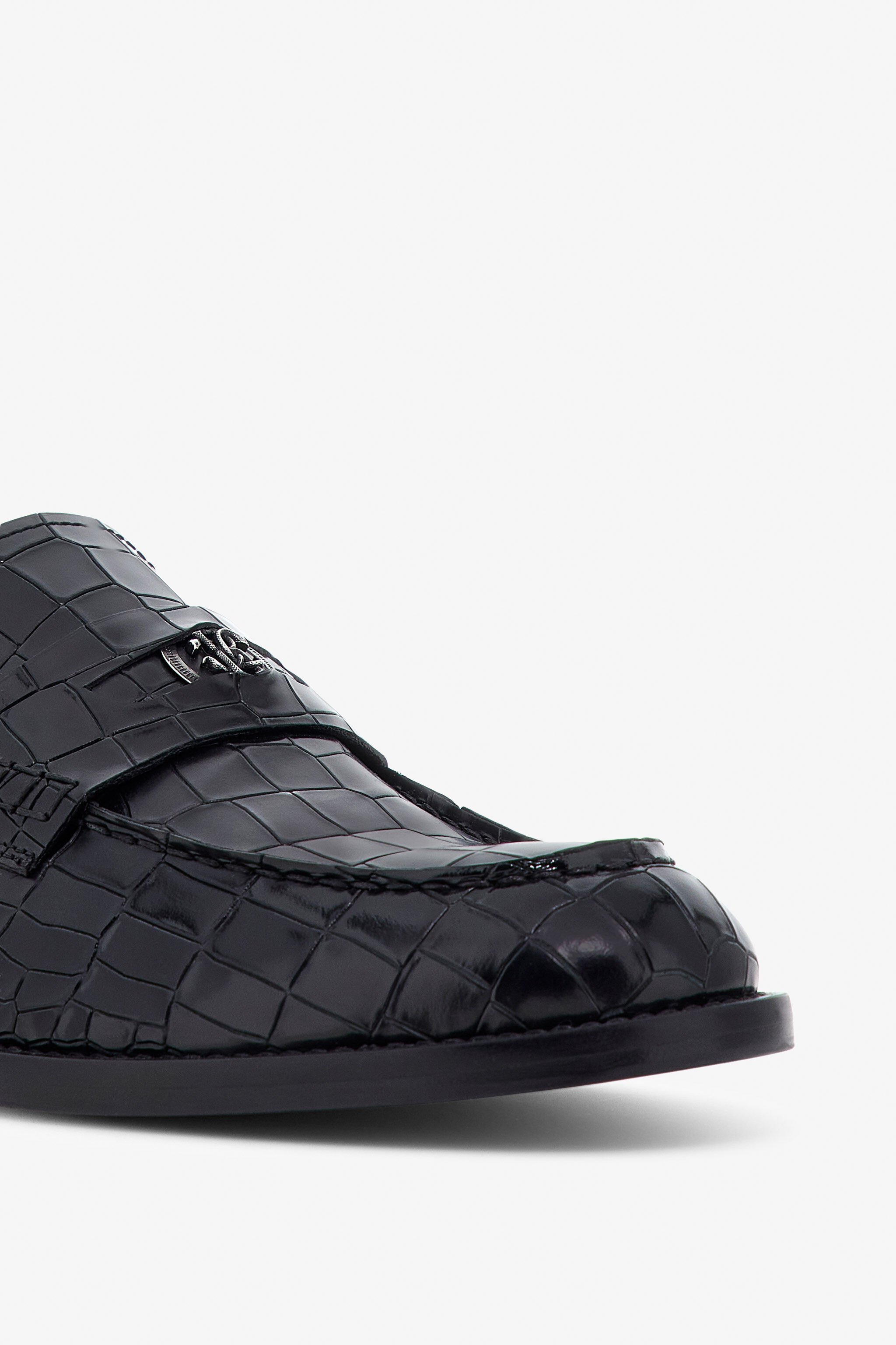 RC Crocodile-effect loafers Black TRS021-PZA91