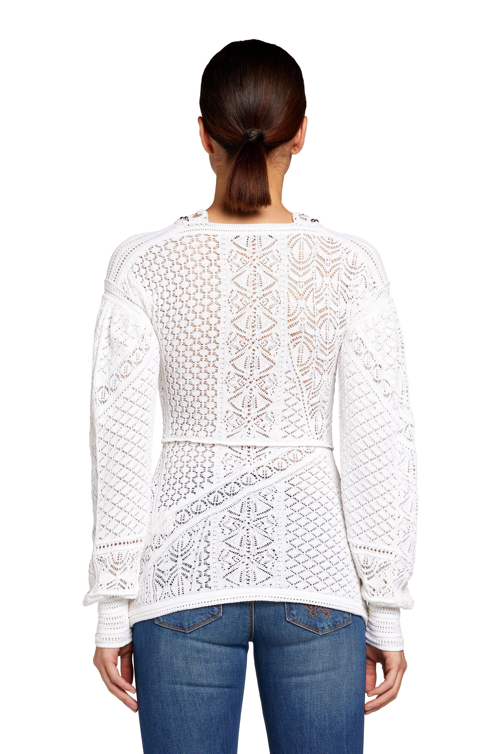 RC Crochet-Knit Top Bianco JQM600-MR001