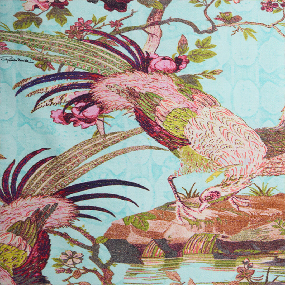 JU Multicolor Trousers with Floral and Pheasant Print MULTICOLOR VJT23J-6SQ07