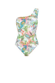${brand} Botanical-Print One-Shoulder Swimsuit ${colorDescription} ${masterID}