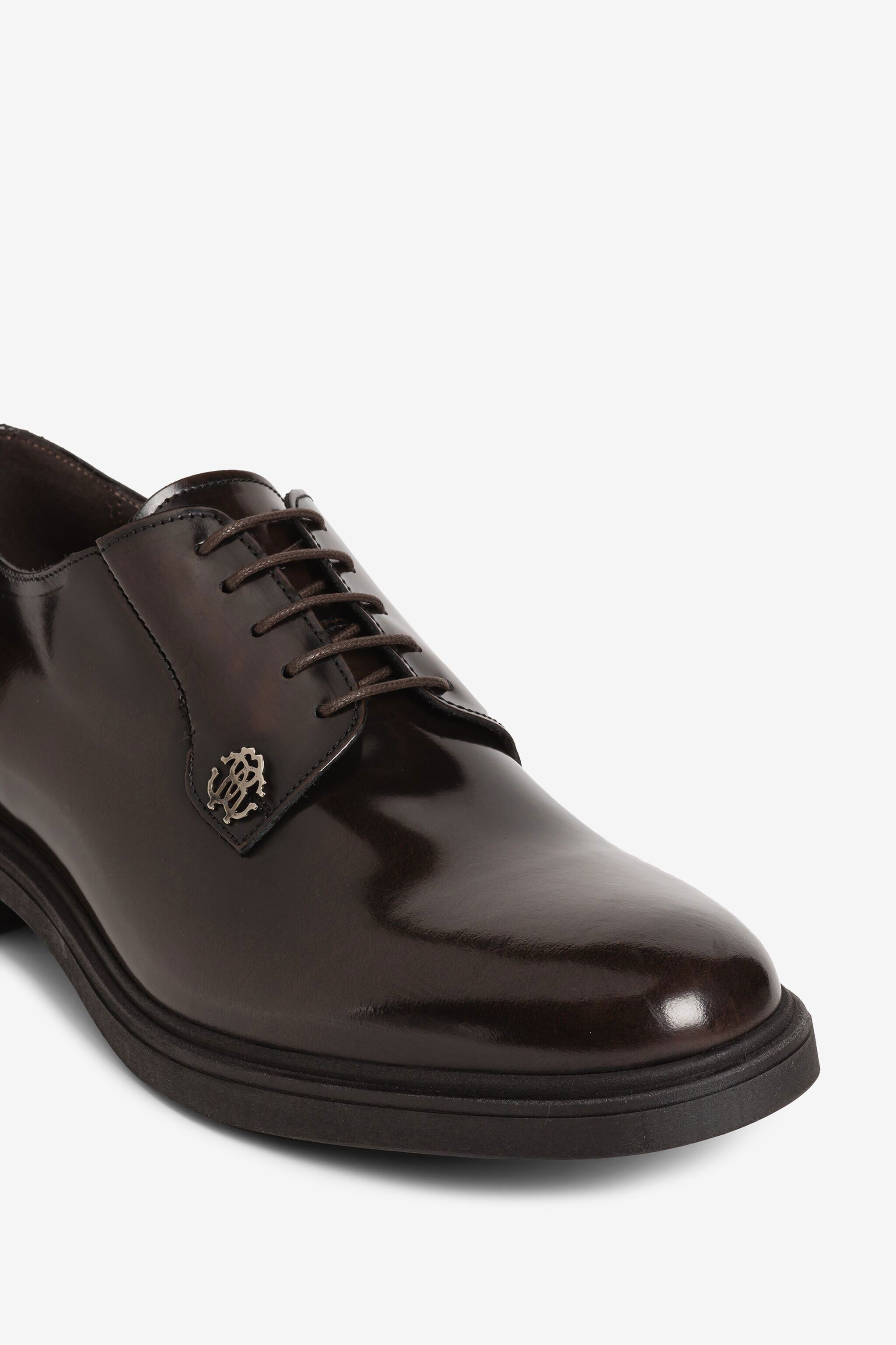RC RC Monogram Patent-Leather Oxford Shoes Dark brown JSS00U-PZ243
