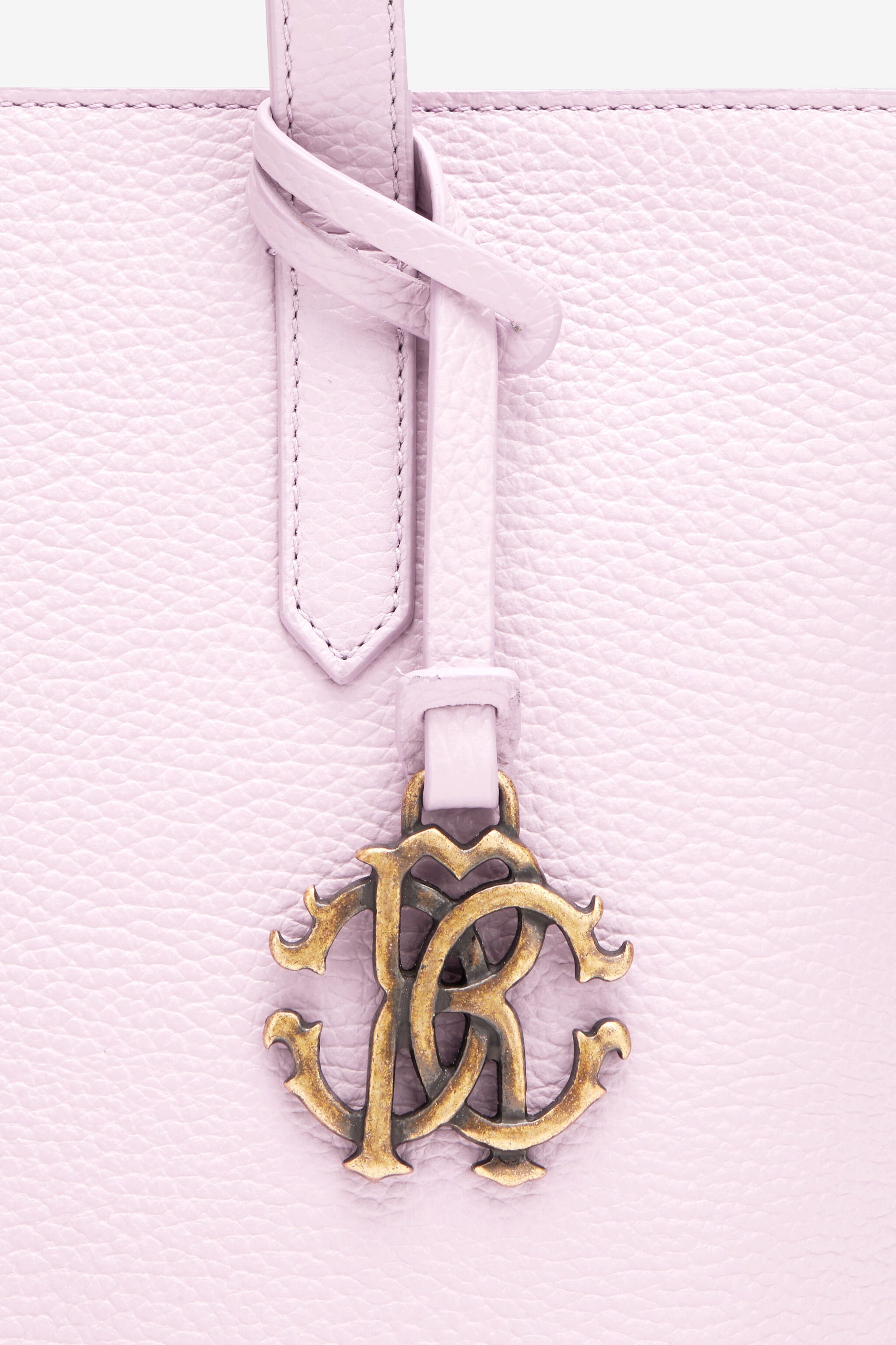 RC Medium leather shopper with RC charm Pink OOB00E-PZA12