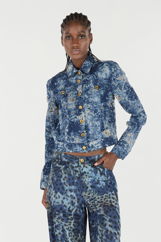 RC Giacca In Denim Con Scoloriture RC Giacca In Denim Con Scoloriture BLU SCURO VKJ450-VT012
