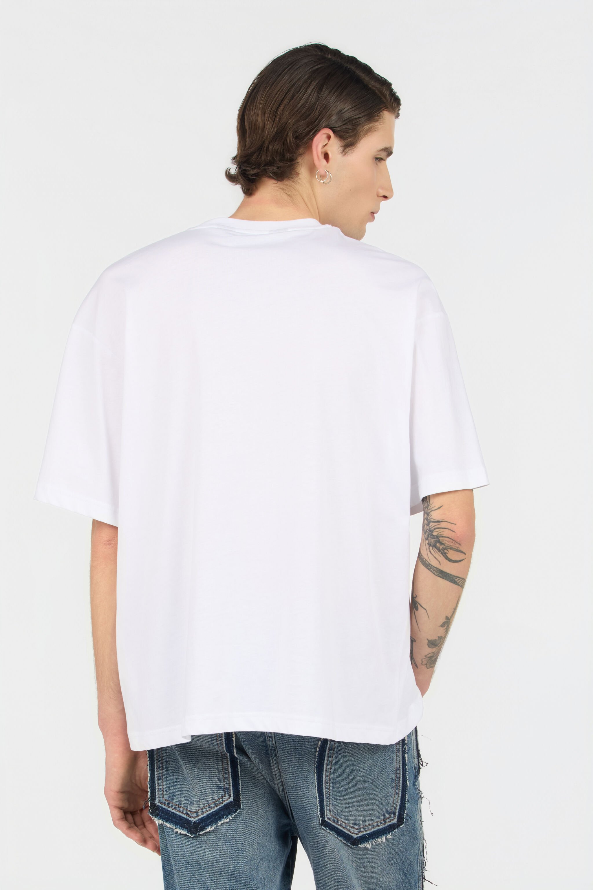 JC White T-Shirt With Tiger Graphic And Logo WHITE WFT059-WF089