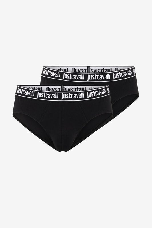 JC Black Logo Waistband Briefs Two-Pack BLACK UFU001-UF093