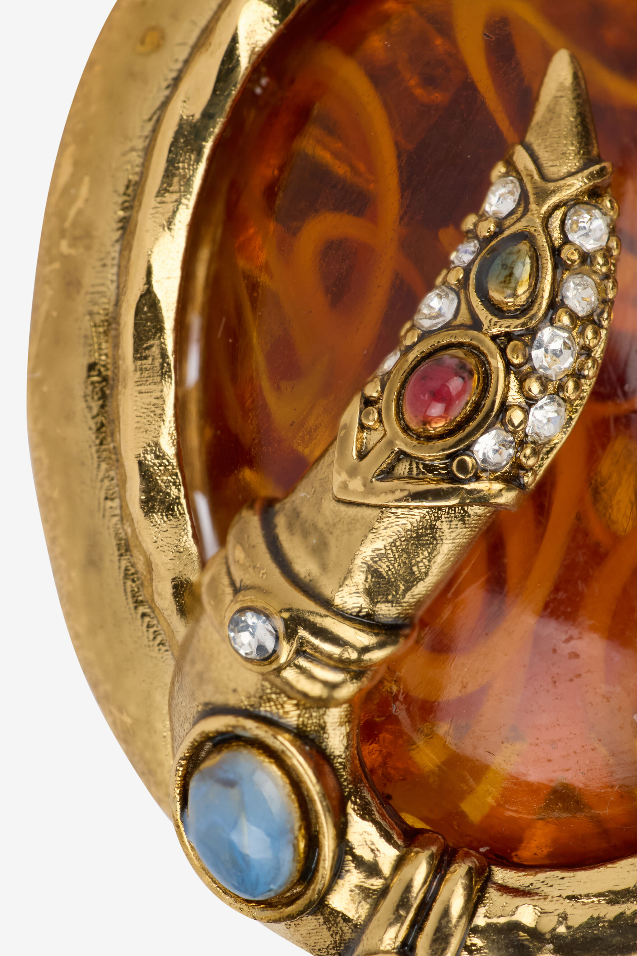 RC Clip-On Earrings in Amber Effect Gold VKG015-AM081