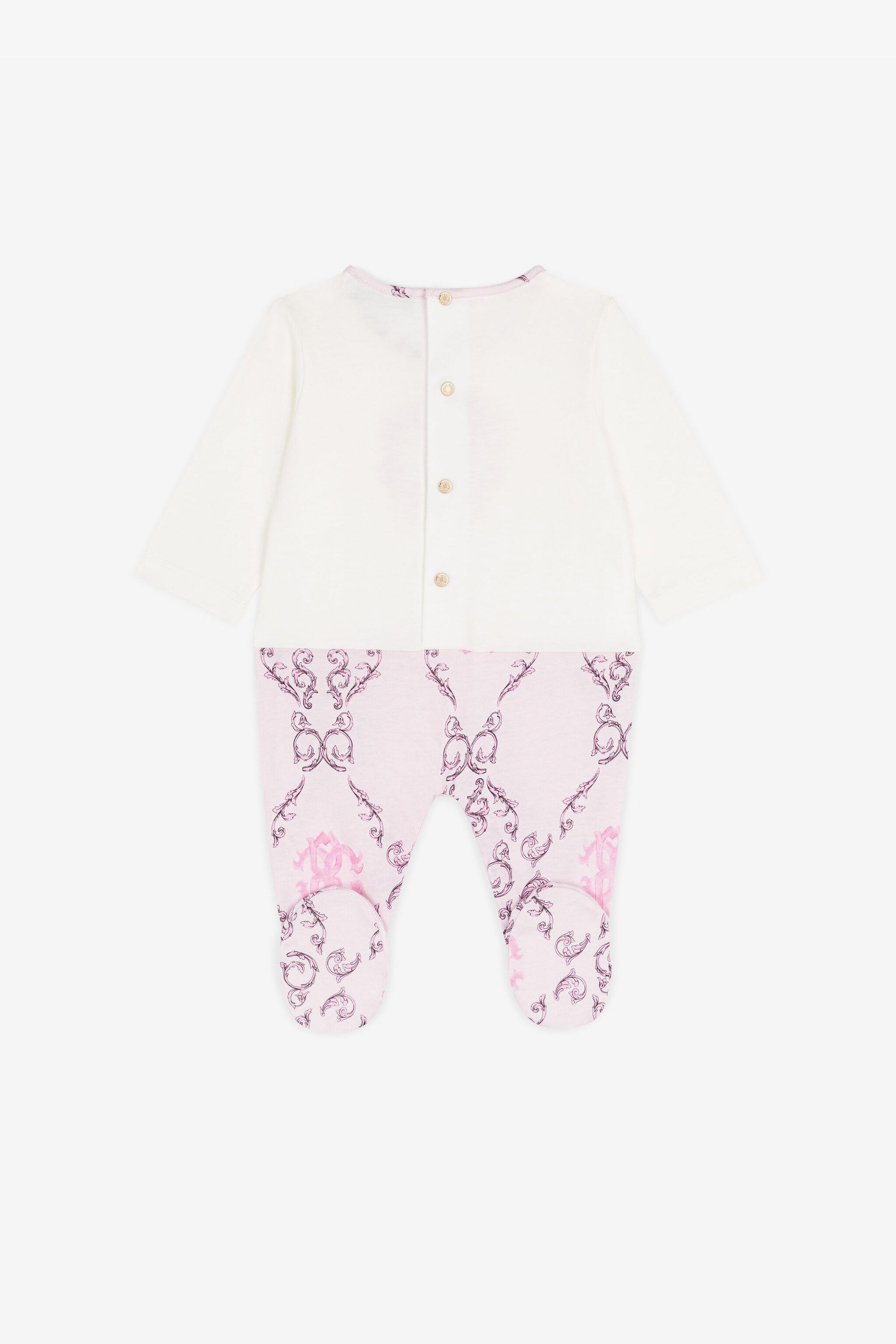 JU RC Monogram-Embroidery Babygrow Set Pink RJT813-JD001