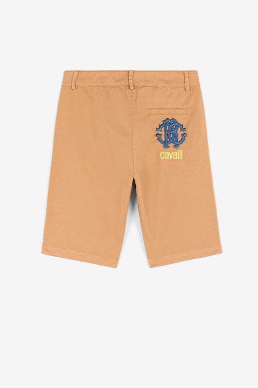 JU Short à logo brodé Marron clair QJT269-CE035