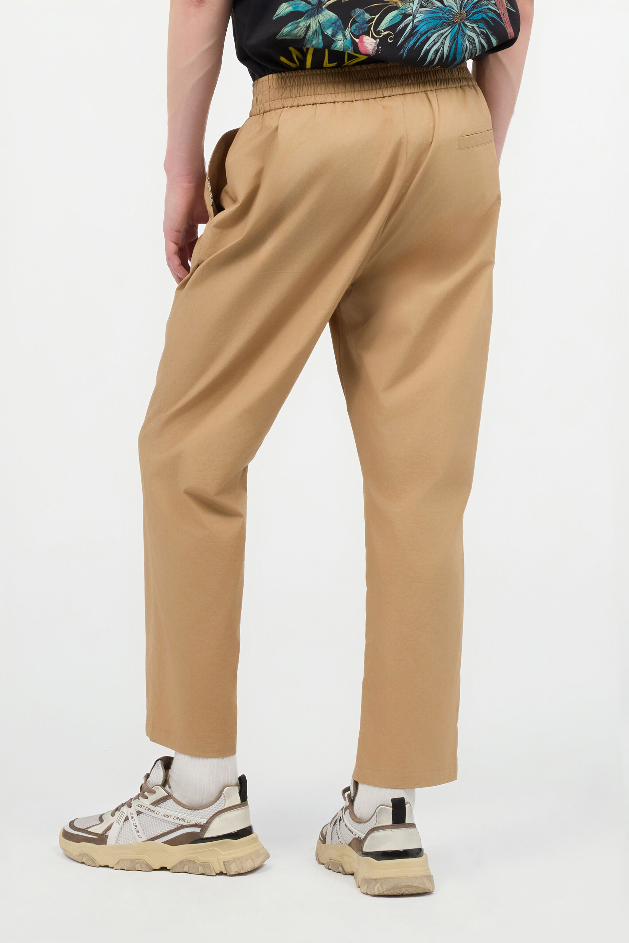 JC Cotton Pants With Front Logo Brown UFT005-UF019