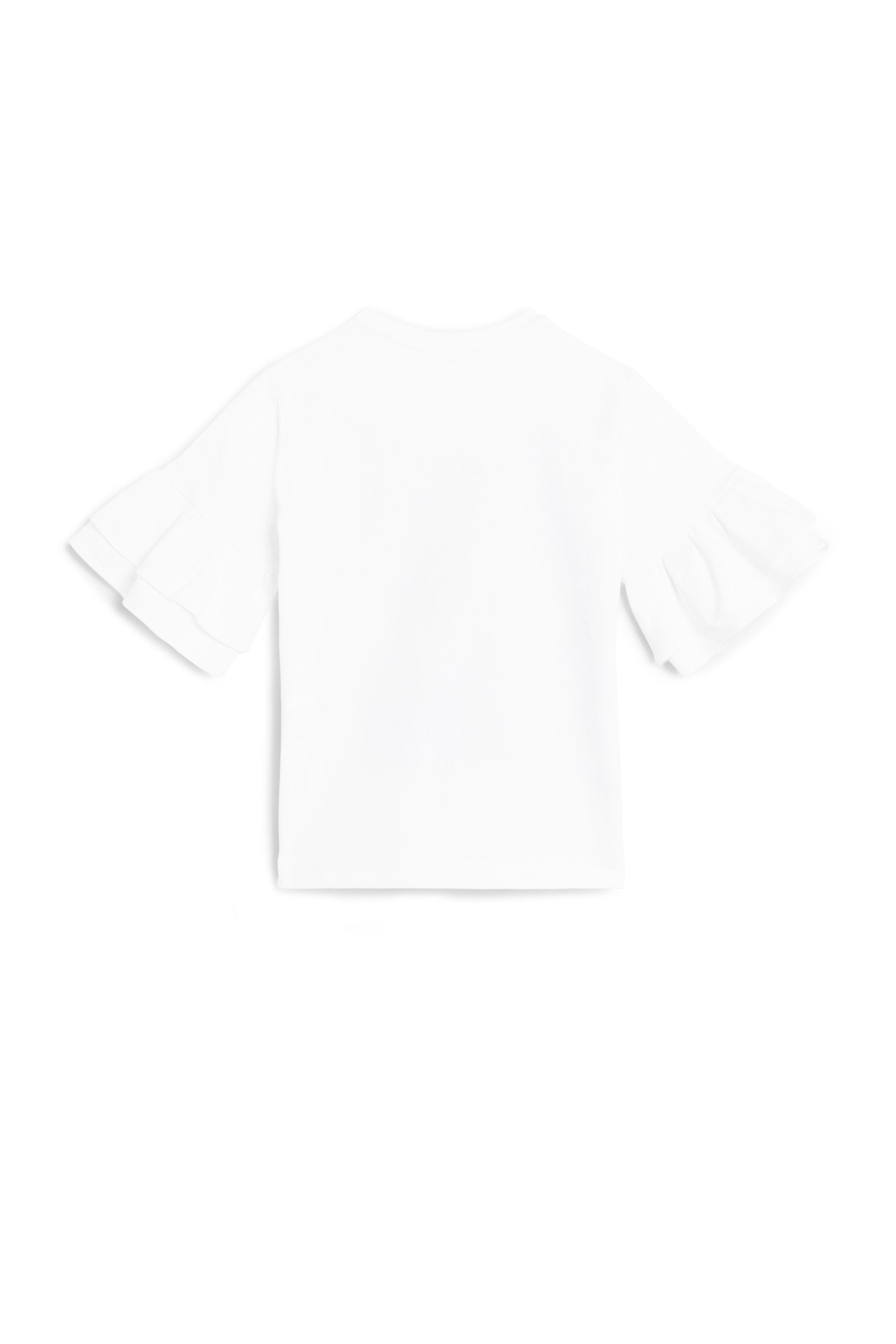 JU T-shirt con ruches e stampa Leopard MILKY WHITE JJT608-JV025