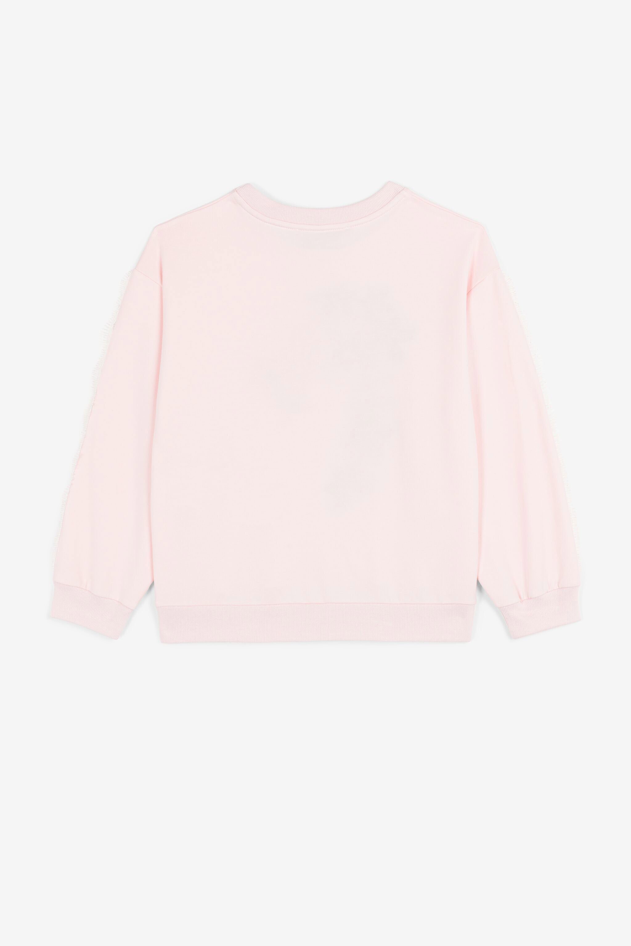 JU Felpa con ricamo a fiori Rosa QJT945-CF050