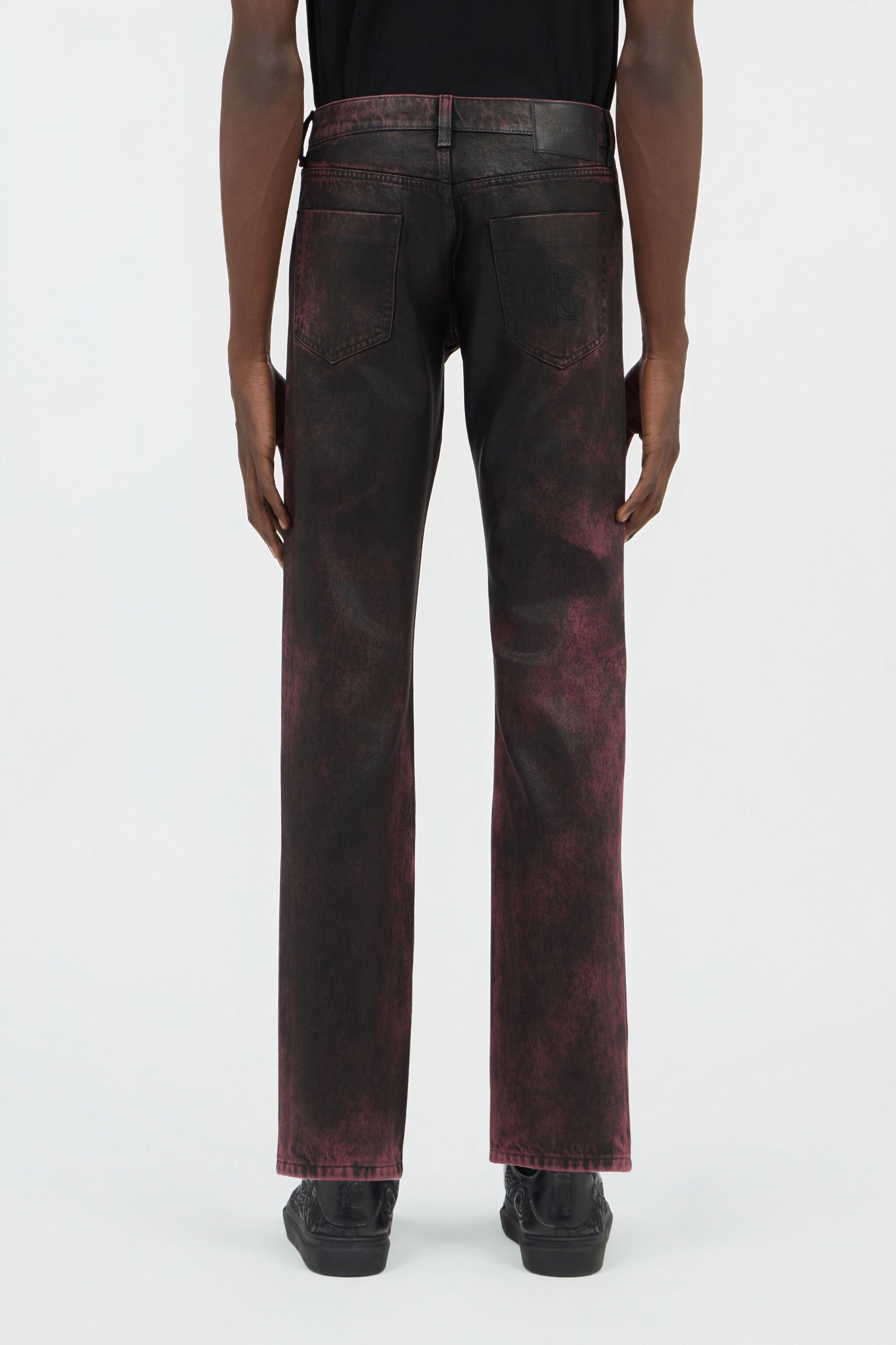 RC Washed-Effect Coated Jeans DARK RED SOJ20F-DLO11