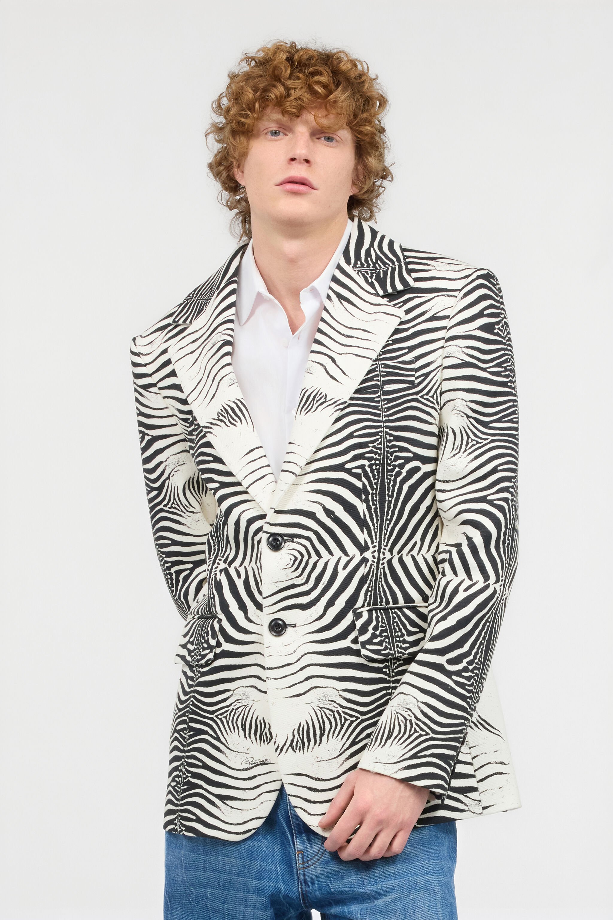 RC Male Cotton and Wool Jacket Black/White URT440-4NN49