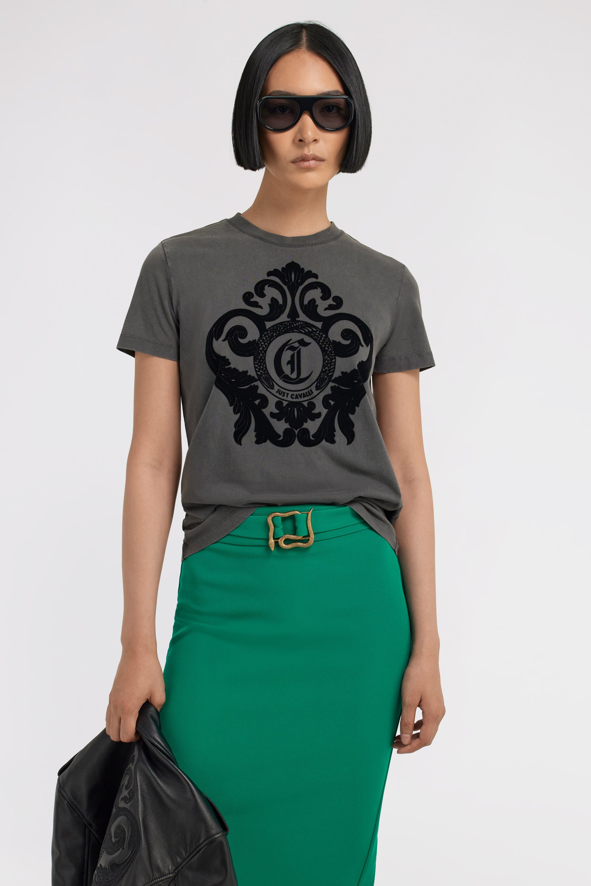 JC Just Cavalli T-shirt Dunkelgrau TFT099-TF155