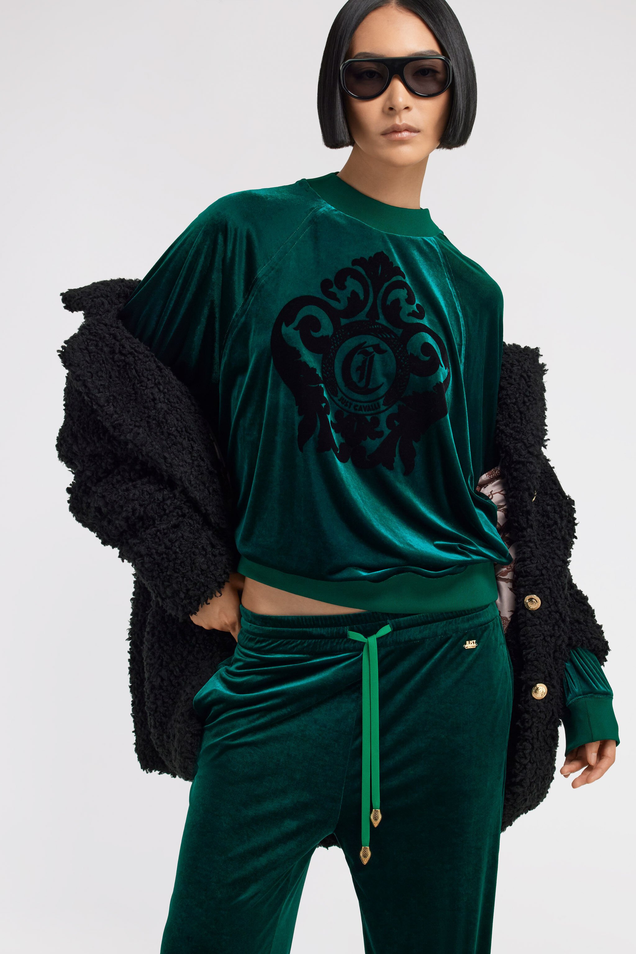 JC Felpa Just Cavalli Verde scuro TFS016-TF182